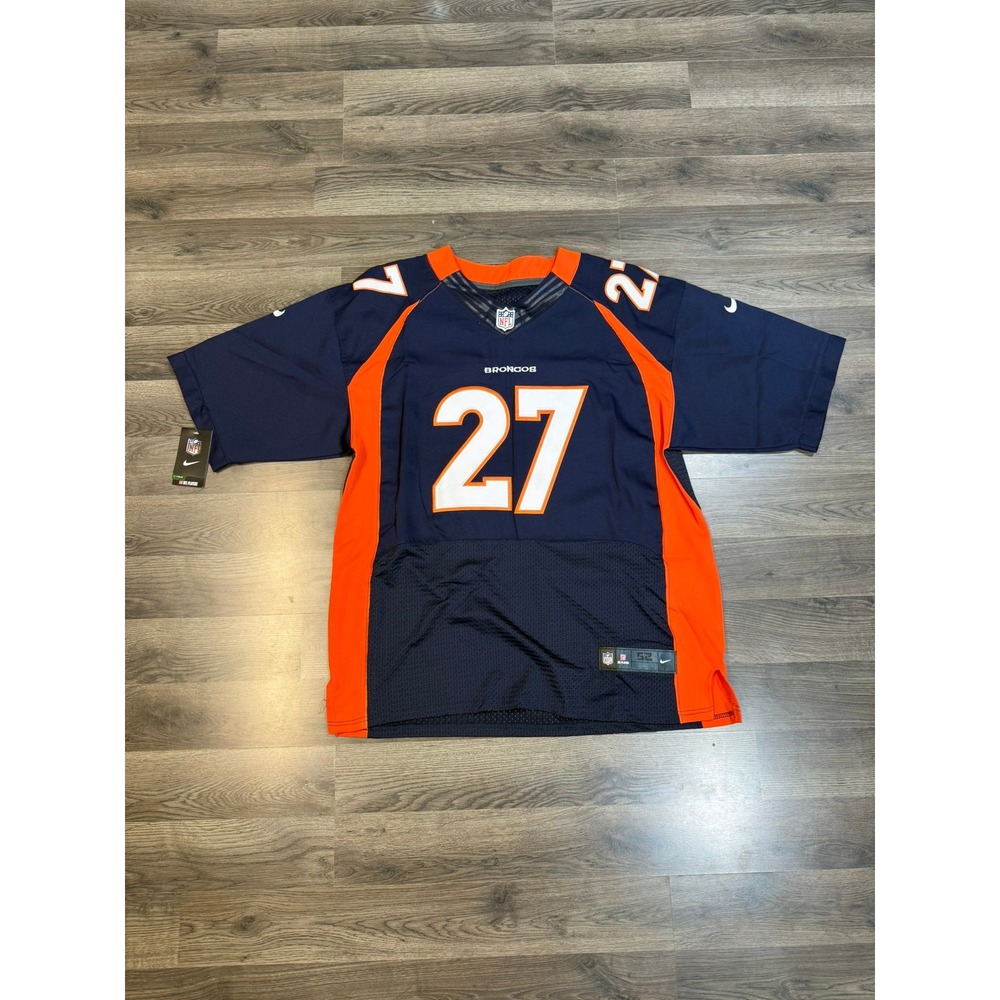 Nike Denver Broncos Moreno 27 NFL Jersey Navy Blue Orange Mens 52 NEW SKU182